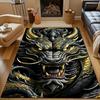 Majestic Golden Dragon Design Patterned carpet, non slip mat suitable for living room and bedroom sofas