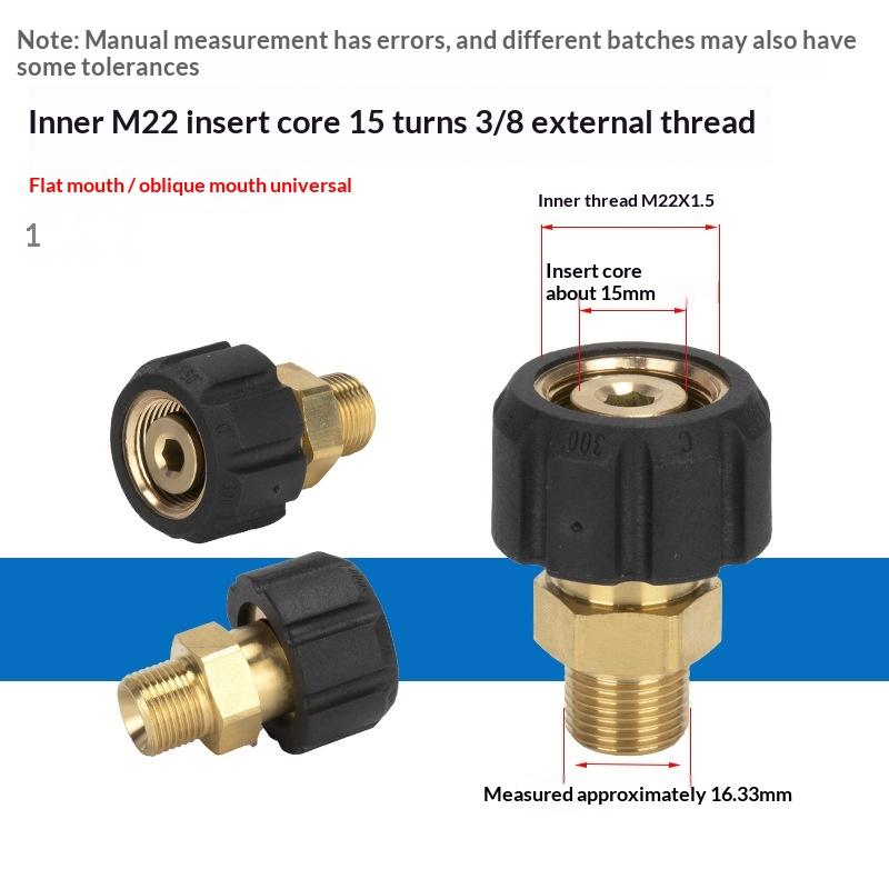 1Pcs Spray Sprinkler Quick Connector, Quick Release M22-14Mm/15Mm To 3/8 And 1/4 Inch Pressure Washer Adapter,