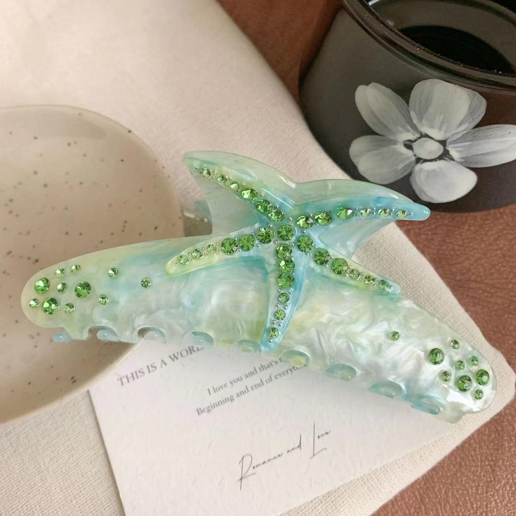 1pc Multi-color Starfish Hair Clip Acrylic Hair Claws, Summer Beach Hair Clip with Claws for Strong Fixation