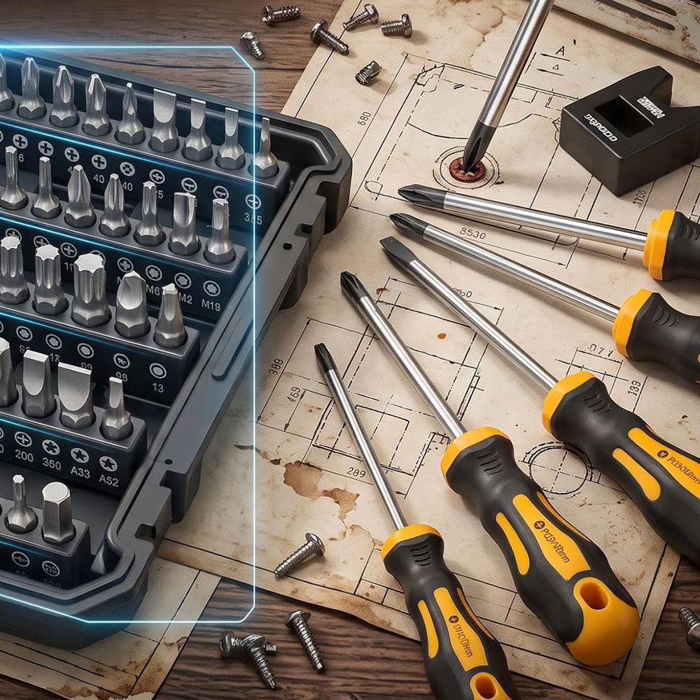 43Pcs Magnetic Screwdriver Bit Set with Demagnetizer Strong Magnet Manual Repair Tool Kit