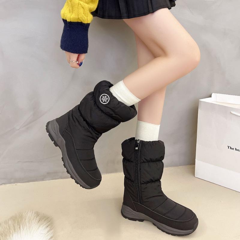 Winter New Outdoor Snow Country Velvet Thickened Snow Cotton Medium Tube Non-slip Warm Wear-resistant Couple Snow Boots