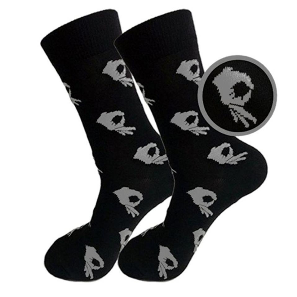 Unisex Winter Knitted Mid-Calf Long Crew Socks Funny Printed Hip-Hop Trendy Cotton Hosiery Skateboard Streetwear