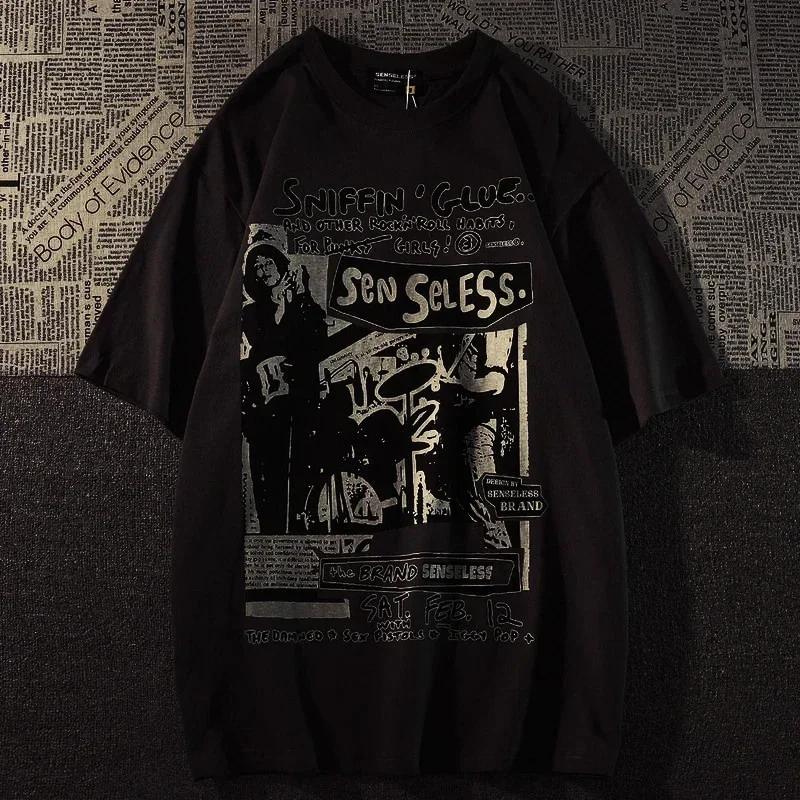 

Кавайная футболка с коротким рукавом, принт граффити, повседневная, Харадзюку, оверсайз, женская, эстетика Y2k, женская графическая одежда 4XL