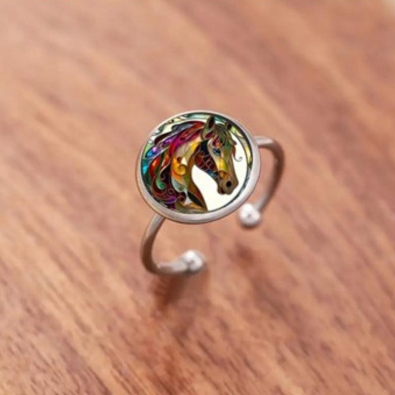 

Модное креативное кольцо-пряжка с узором лошади для женщин, свадебные ювелирные аксессуары, подарок A2
