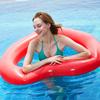 Thick Transparent Glitter Heart-Shaped Inflatable Pool Float for Adults