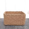 Cesto Portaoggetti in Paglia Intrecciato a Mano Casa Soggiorno Giocattoli Cosmetici Organizer per Disordine Design Moderno Minimalista