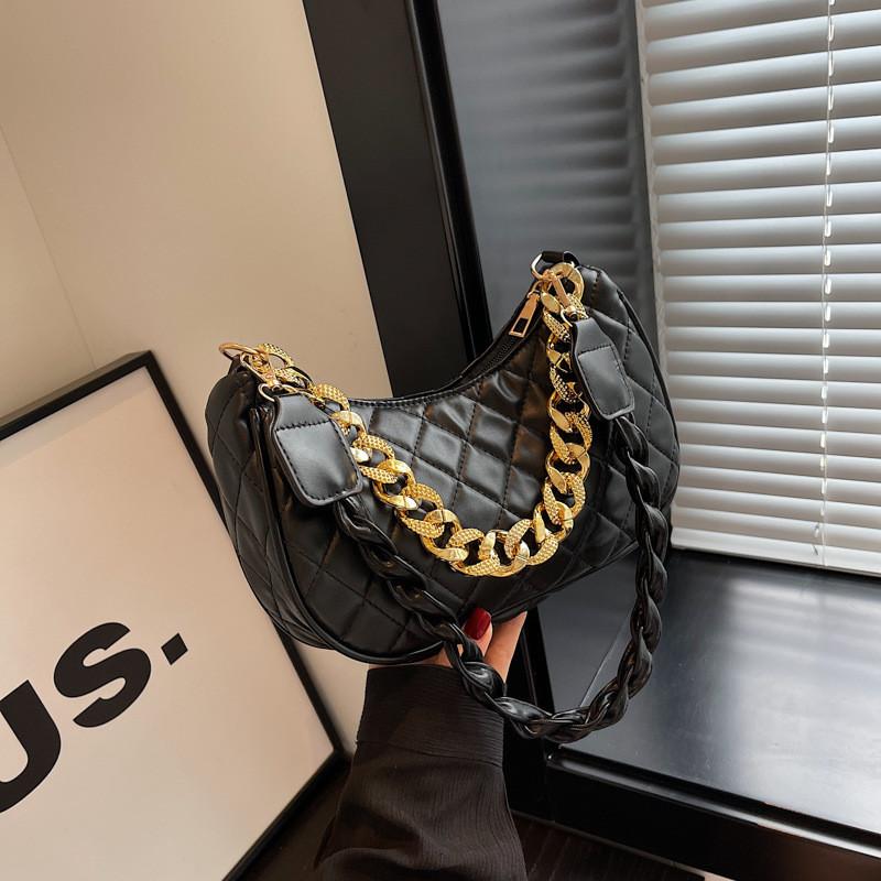 Chic And Stylish 2023 New Arrival Summer Shoulder Bag With Chain Strap Small Square Shape For Daily Outfit чёрный