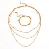 Beaded Chain Titanium Steel Multilayer Jewelry Set - Colorfast Stackable Three-Layer Design