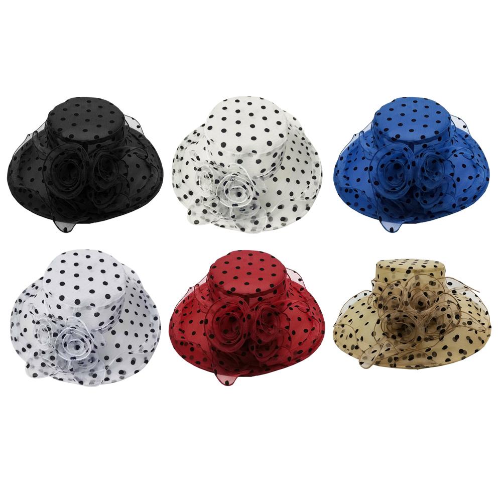 Elegante Grote Brede Rand Bruids Theekransje Bruiloft Hoed UV Bescherming Ademend Organza Hoed Mesh Bucket Hoed Dames