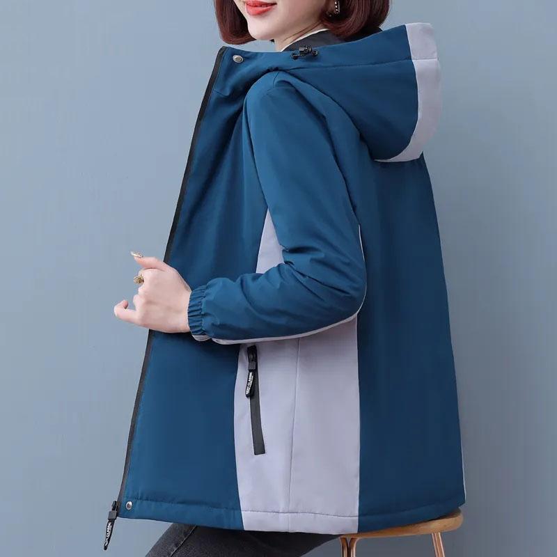 Palton femei plus catifea haină de iarnă căptușită cu glugă, protecție împotriva frigului, jachetă din cașmir de miel.