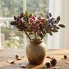 Plastic Foliage Realistic Fake Fruit Green Plants Simulation Gum-nut  Halloween