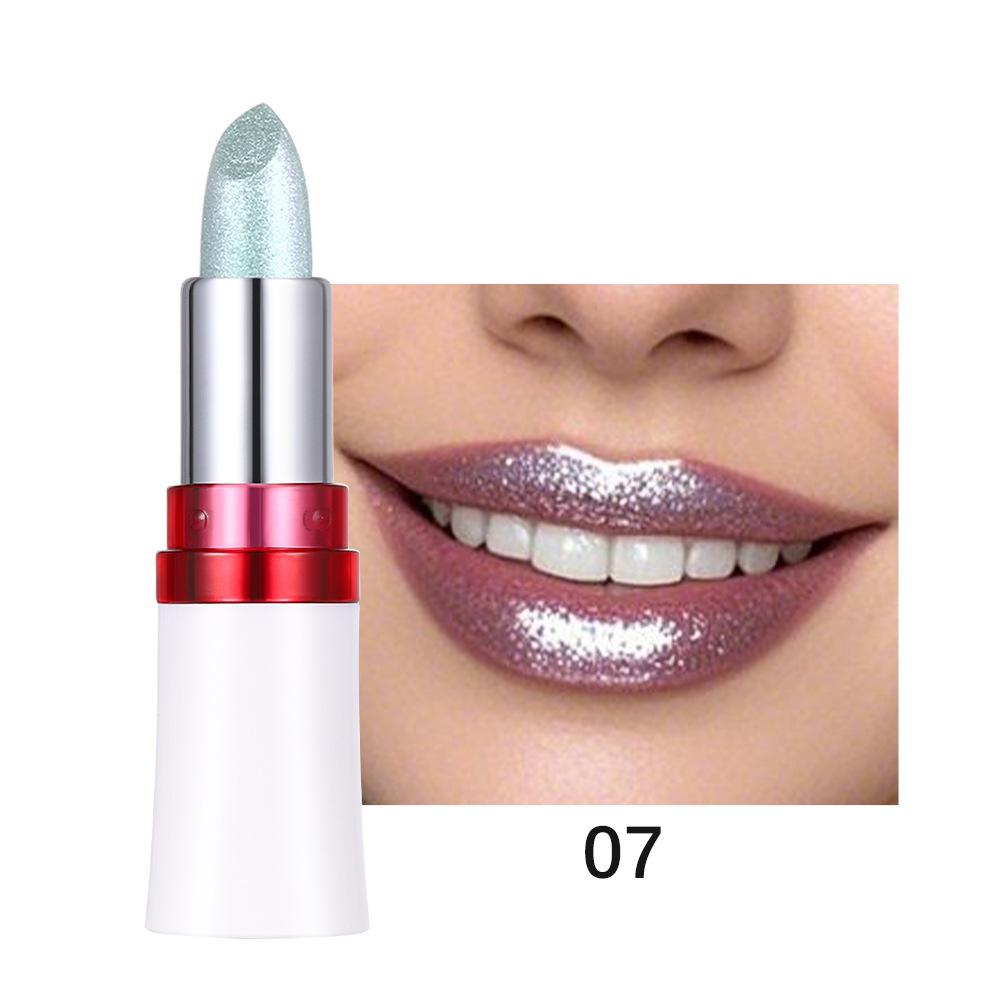 

Помада-хамелеон Жемчужный блеск для губ Сверкающие блестки и сияние - Стойкая и увлажняющая помада Высокопигментированный тинт для губ Подарок для женщин 07