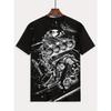 Men's V8 Engine Mechanical 3D Printed T-Shirt Casual Short Sleeve Crewneck Top Cool Motor Car Parts Graphic Tee Hip Hop Streetwear Summer Clothing