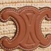 Celine Nano Geschmeidige Triomphe Logo Raffia und Kalbsleder Schulter-Tragetasche Damen Handtaschen Natürliches Braun 10M582DZ2-02NT