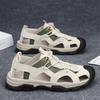 Fashion Summer Men Casual Leather Beach Sandals Classic Breathable All-match Sandals Fashion Outdoor Non-slip Light Walking Hiking Shoes