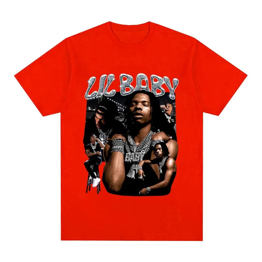 Hip Hop Rapper Lil Baby T Shirt Vintage Unisex Graphic Tee Shirt Oversized Cotton Casual Short Sleeve Oversized Tshirts Streetwear