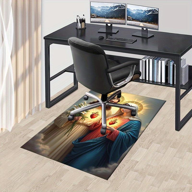 1pc Sacred Heart,Virgin Mary,Jesus Christ Office Carpet Soft Polyester Entrance Carpet Washable Non