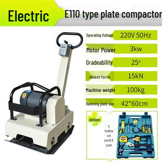 Electric & Gasoline Diesel Plate Compactor: Small Vibrating Rammer for Asphalt Pavement and Soil Compaction