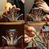 Hot Sale The Blade Vault For Four Can Be Opened Divine Beast Sword Display Case Tianji Gate Hand Finished Metal Desktop Ornament