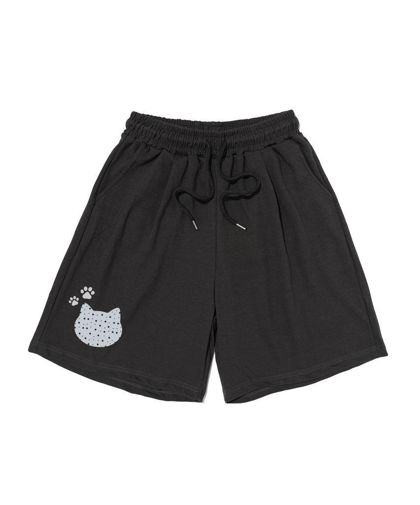 ROIDESROIS Minimal Cat Dot Point Shorts (Gray/Charcoal)
