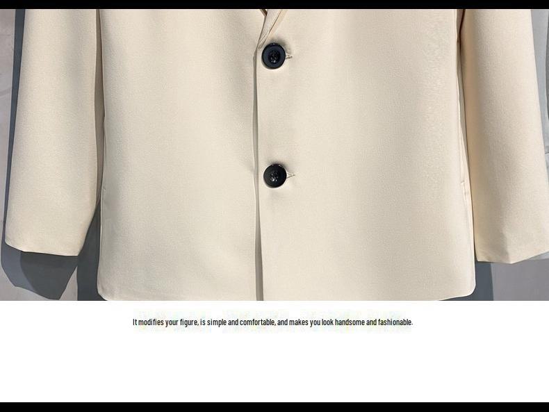 Men's Slim-Fit Casual Blazer - Spring, Korean Style, Versatile Solid Color.