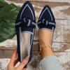 Damen Ballerinas Gestrickt Slipper Atmungsaktiv Bequem Einfarbig Schuhe Lässig Spitz Zehenbereich Walking Loafer Sneaker Damen