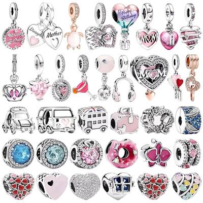 Animali Madre Rame Originali Palloncino ad Aria Macchina Cuore Perline Rosa Ciondoli Per Collana Braccialetto Fai da Te Gioielli Donna