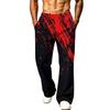 Men's Loose Wide Leg Cargo Jogger Pants with Pockets Halloween Print for Casual Outdoor Wear
