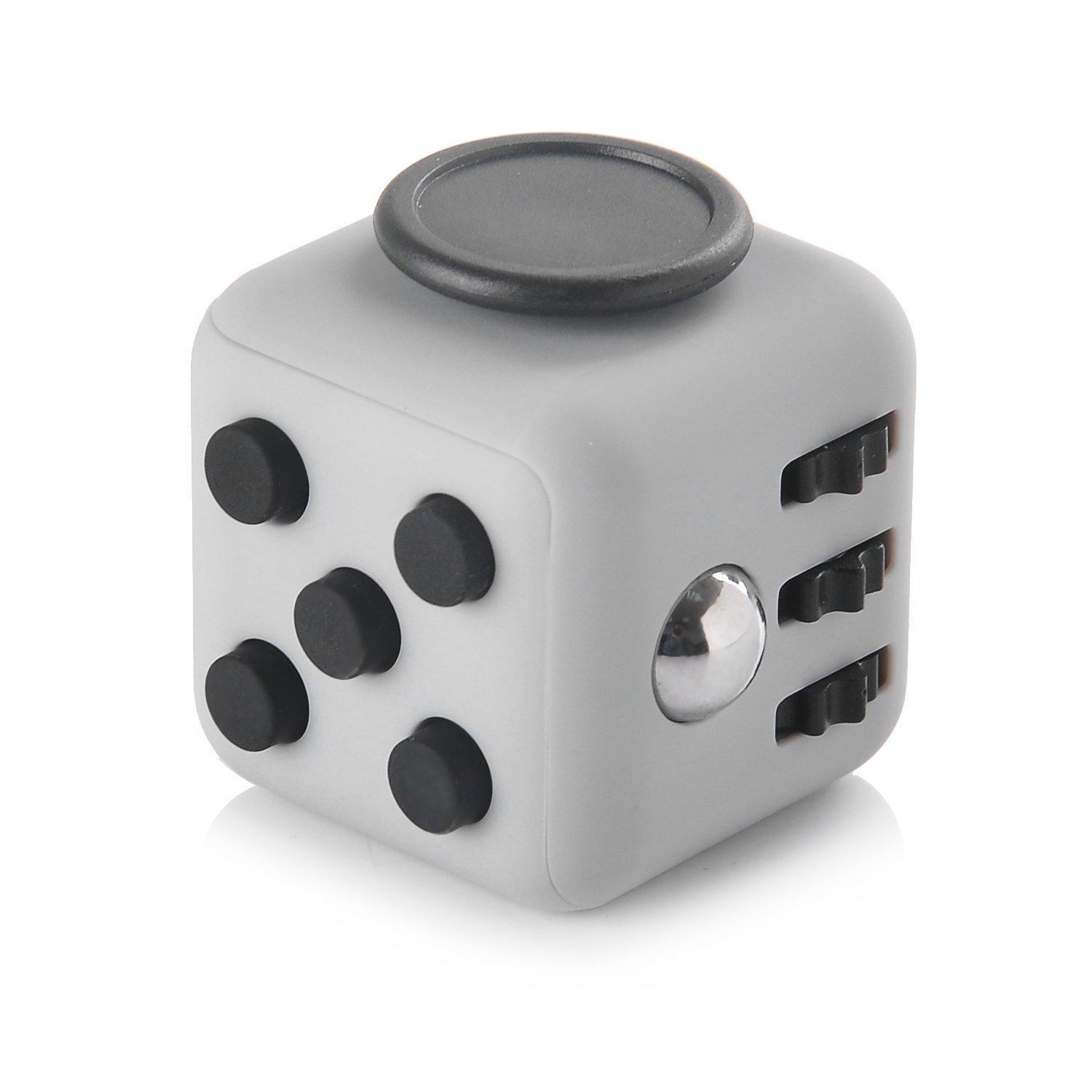 

HelloGO Fidget Cube Stress Relief Toy 6-in-1 Handheld Pocket Game Gray Black
