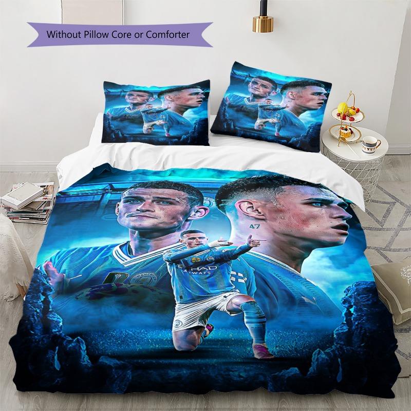 Soccer Player Foden Art Collage Print 3‑Pieces Duvet Cover Set Sports Bedding Without Pillow Core or Comforter