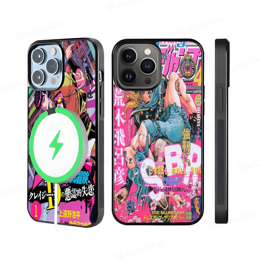 JoJos Bizarre Adventure Phone Case Magnetic Case For IPhone 16 14 13 12 11 15 Pro Max Plus For Magsafe Wireless Charge Cover