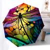 Colorful Stained Dragonfly Design Automatic Opening/Closing Umbrella with Foldable Design,, Travelers, Daily Use, Festive Gift1121011a