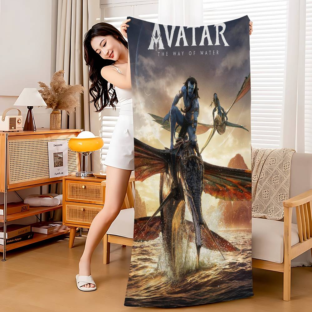 

A-Avatar 2 Movie Microfiber Printed Beach Towel Mountain Climbing Yoga Beach Swimming Running Absorbent Soft Towel W30*H60(CM)
