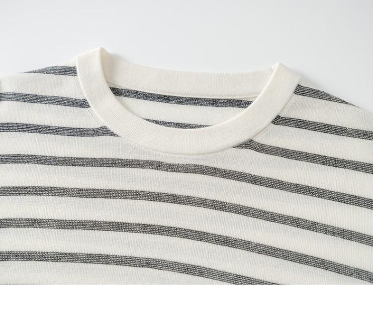 Elegant Striped Merino Wool Sweater - Spring/Autumn 2026 Women's Thin Knitwear