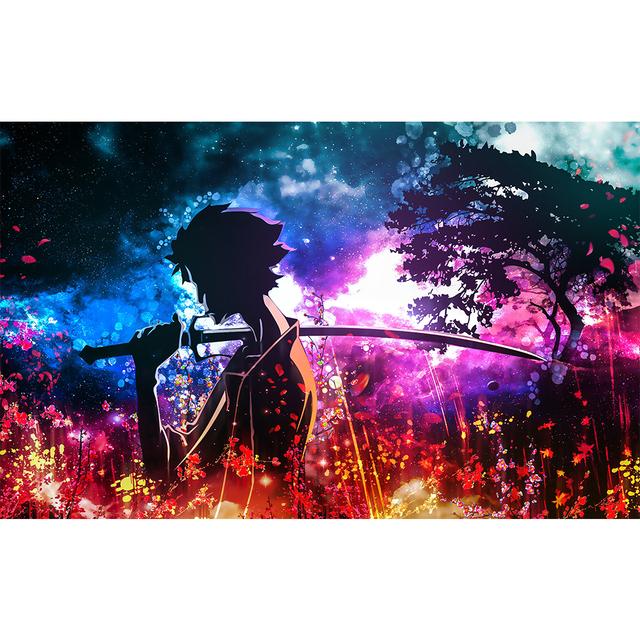 Japanese Sunset Samurai Posters and Prints Abstract Wall Art Picture Bushido Canvas Painting for Living Room Home Artwork Decor No Frame