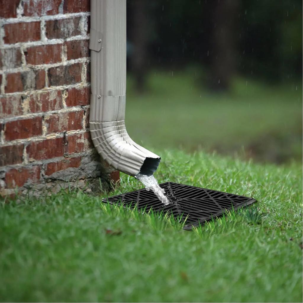 Black Gutter Downspout Extensions Catch Basin Low Profile Downspout Extender Catch Basin Downspout Extension