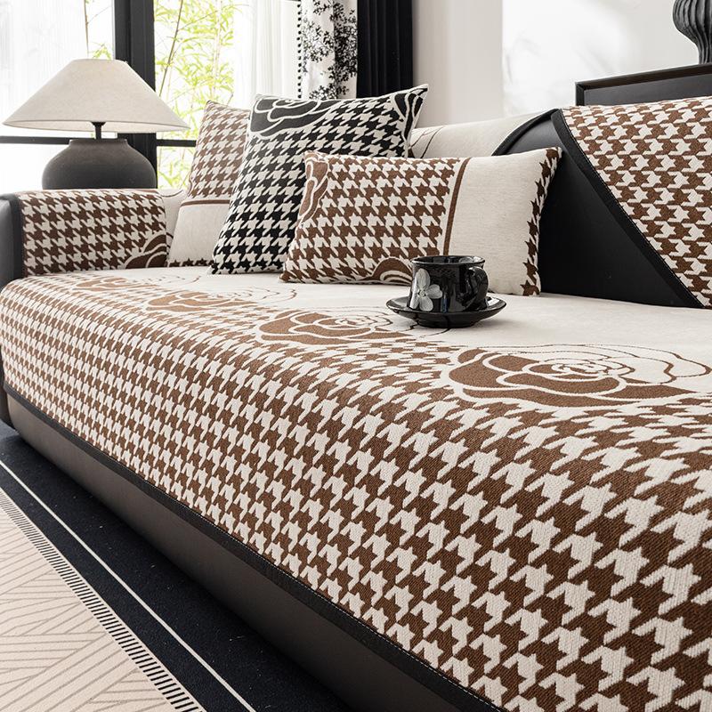 Sofa Cushion Four Seasons Universal Light Luxury High Sense Non-Slip Cushion Chenille Sofa Cover Cover Cloth