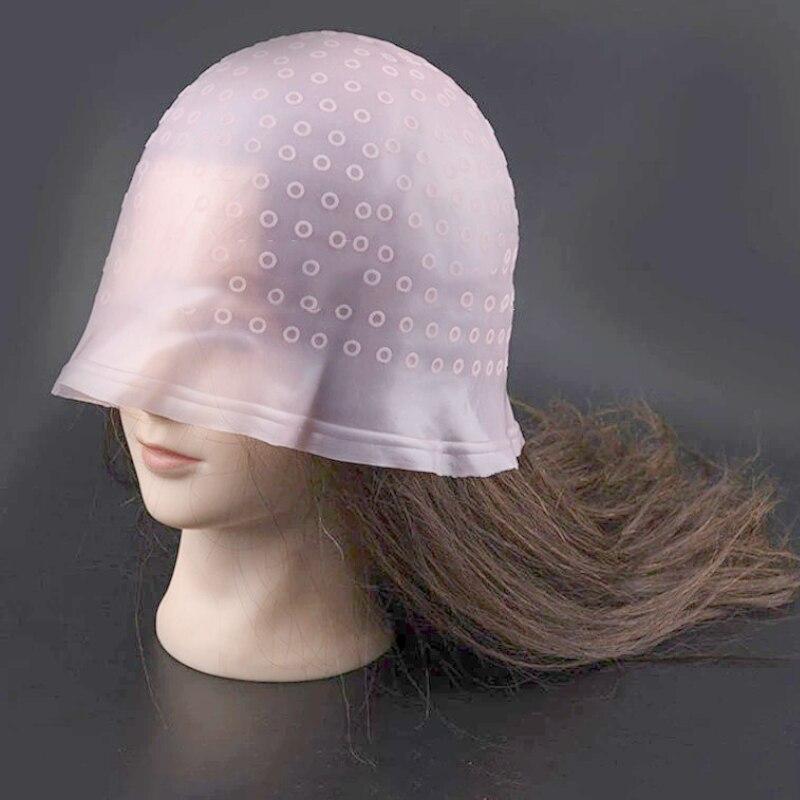 

Силиконовая шапочка для окрашивания волос для парикмахерских с иглой профессиональный инструмент для окрашивания в салоне мелирование розовый