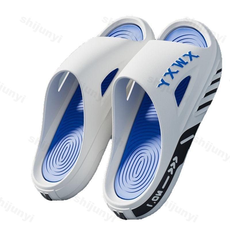 Men Slippers Non-slip Bathroom Slippers Home Shoes Open Toed Thick Soft Sole Breathable Comfort Flat Platform Indoor Slippers