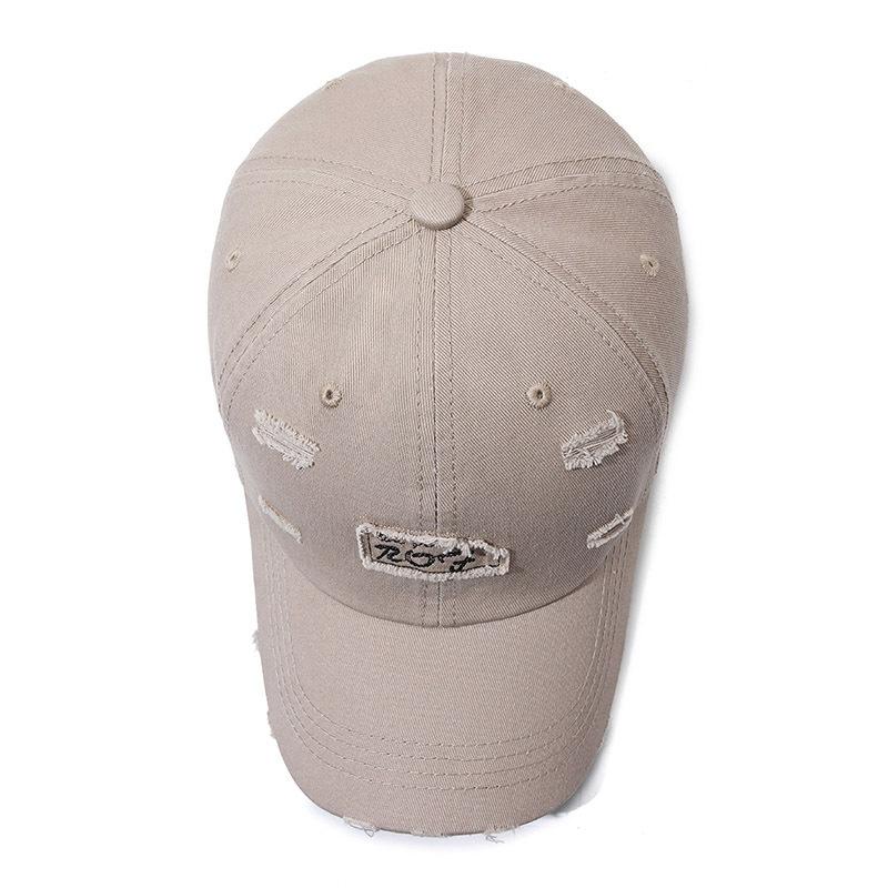 Fashionable Women's Spring and Autumn Letters Ripped Baseball Cap Outdoor Sports Men's Travel Casual Sun Hat Trendy Duckball Cap