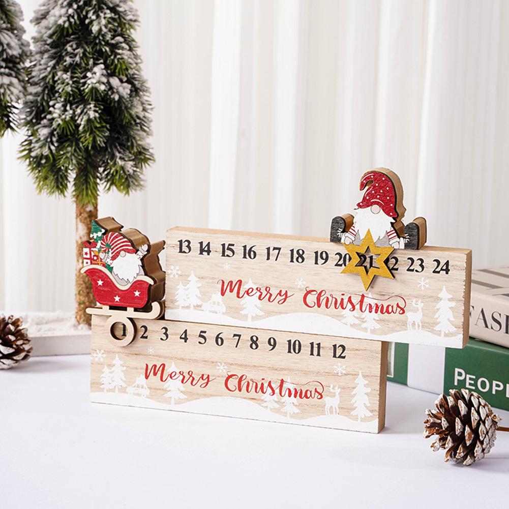 Faceless Gnome Xmas Advents Calendar Decor Charming Wooden Gnome Xmas Countdown Present Exchange Present