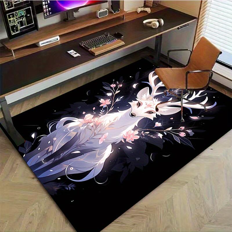 1pc. Magical Deer with Flowers Home Decorative Rug Office Desk Mat Outdoor Carpet Gift for Nature Lovers