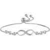 kelistom 925 Sterling Silver Bracelets for Women Teens, Love Heart Charm Chain Bracelet Bangle Fashion Jewelry Gifts