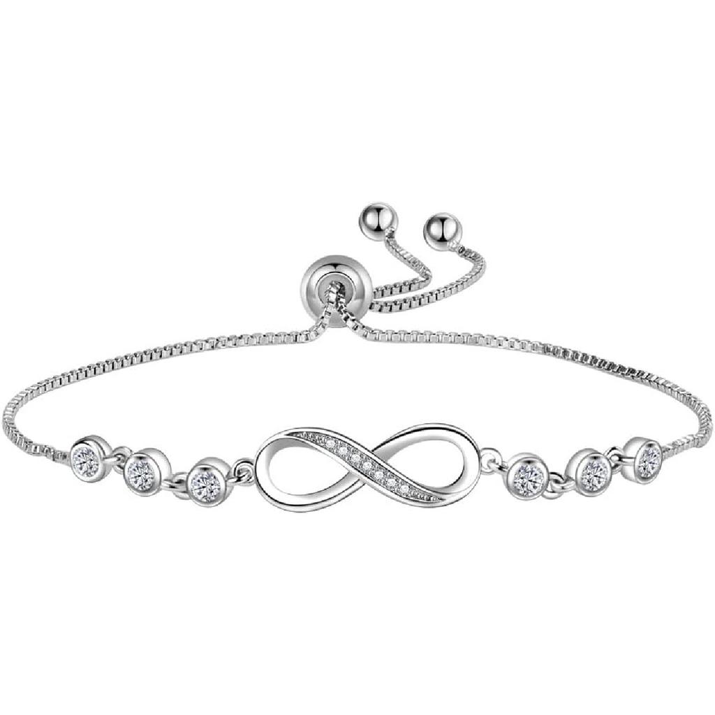 kelistom 925 Sterling Silver Bracelets for Women Teens, Love Heart Charm Chain Bracelet Bangle Fashion Jewelry Gifts