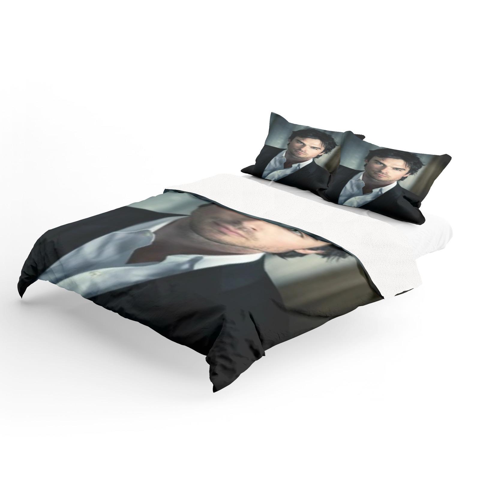 Movie Characters Damon Salvatore Vampire Bedding Set Boys Twin Queen King Size Duvet Cover And Pillowcase Bed Boys Adult Bedroom 70x133cm 2pcs