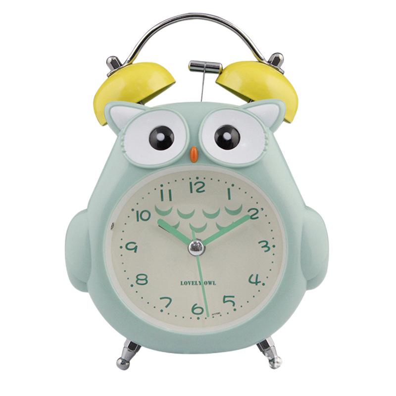 Cartoon Owl Alarm Clock for Children and Students, Silent Scanning Night Light, and Ringing Clock In a Cartoon Style