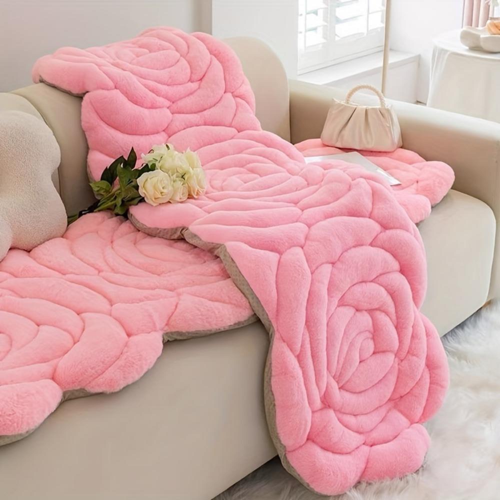 Boho Style Quilted Throw Sofa Cover Thick Short Plush Slip-Resistant Couch Protector Pad  Pet-Friendly Furniture Slipcover for Armchair To 4-Seater