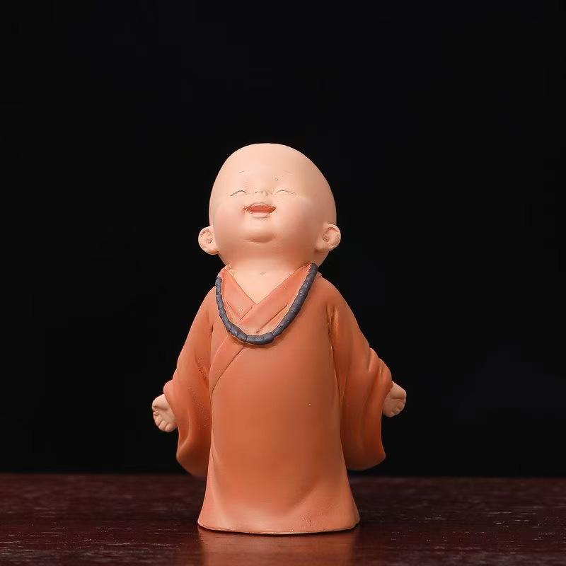 Resin Cute little monk sculptures and figurines Home, Room Car, Office,  Table decoration and accessories Wealth Luck Decor