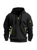 Men's Half-Zip Multi-Pocket Hoodie Sweatshirt - Spring/Autumn Casual Sports Jacket