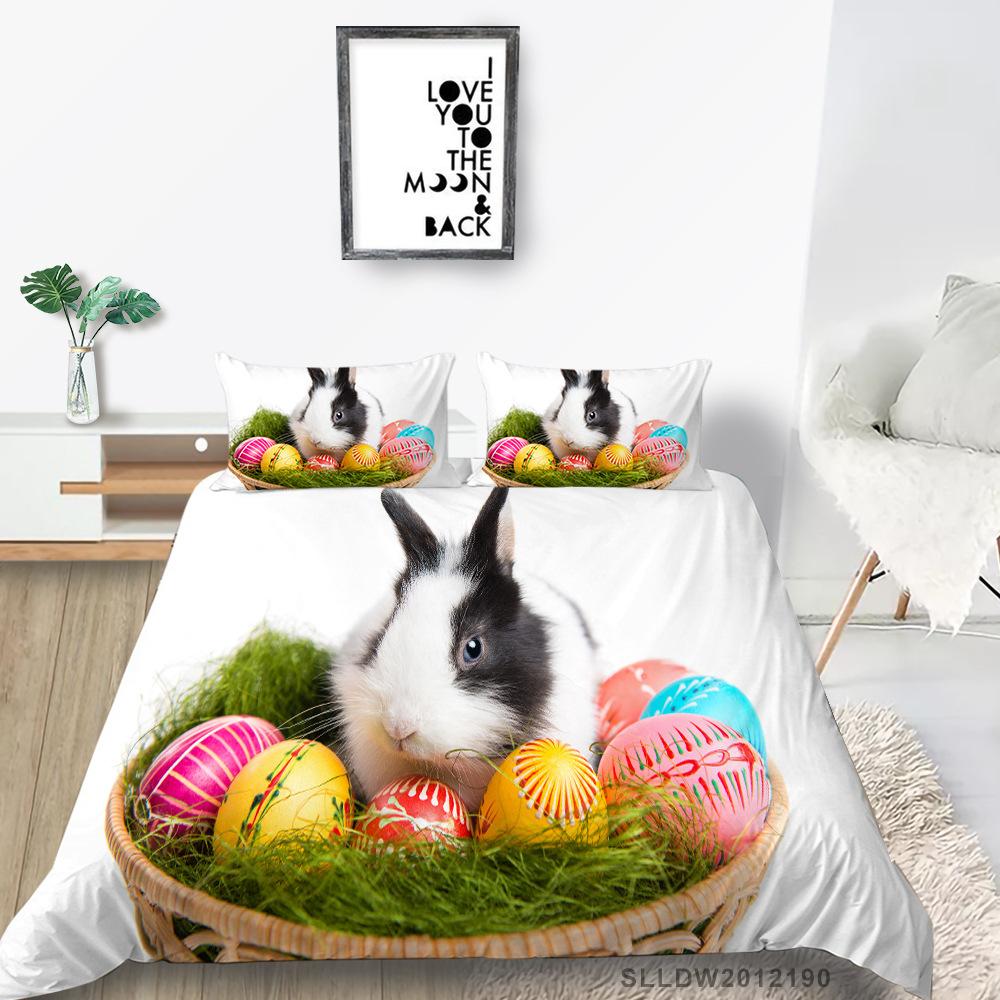 Rabbit Series 3D Digital Printing Bedding Three-Piece Polyester